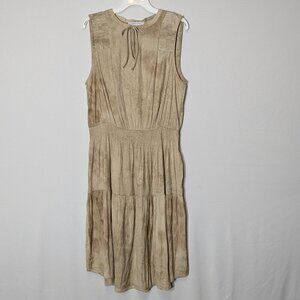 Elegant Tan Midi Dress